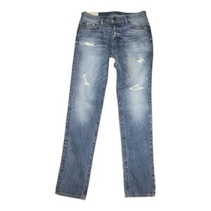 Vintage Abercrombie & Fitch Men's Light Blue Slim Jeans
